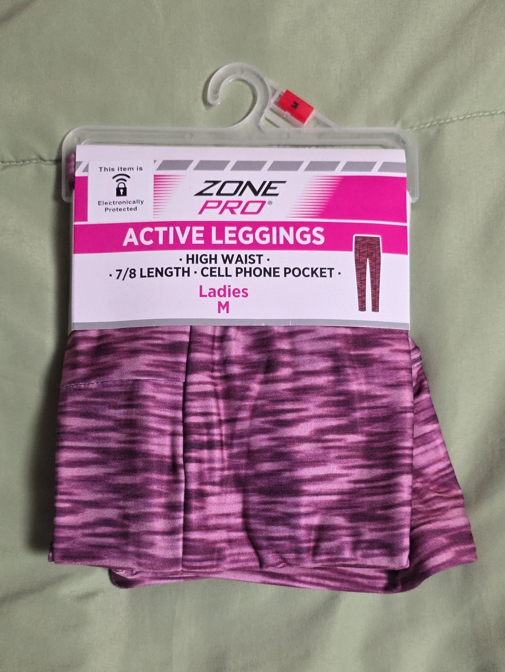 Zone Pro Pink Patterned Active Leggings - Ladies M